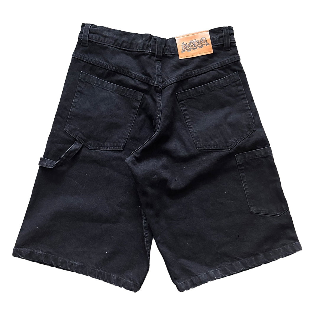 BLACK DOUBLE KNEE JORTS