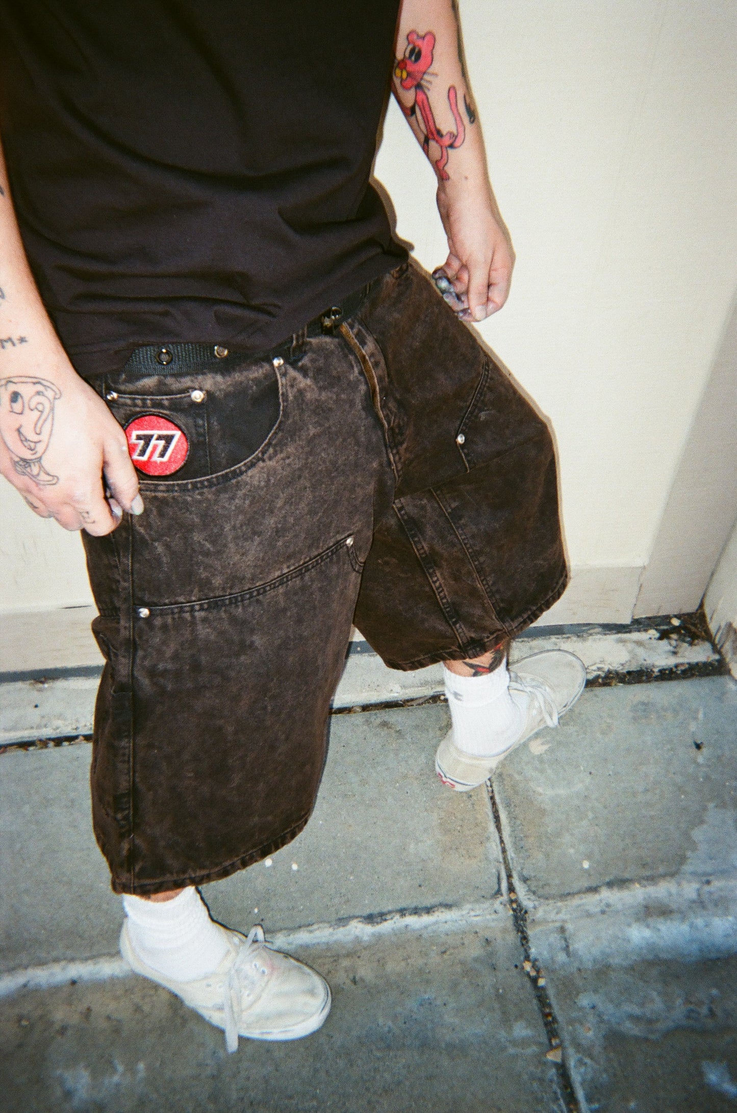 ACID BROWN DOUBLE KNEE JORTS