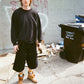 BLACK DOUBLE KNEE JORTS