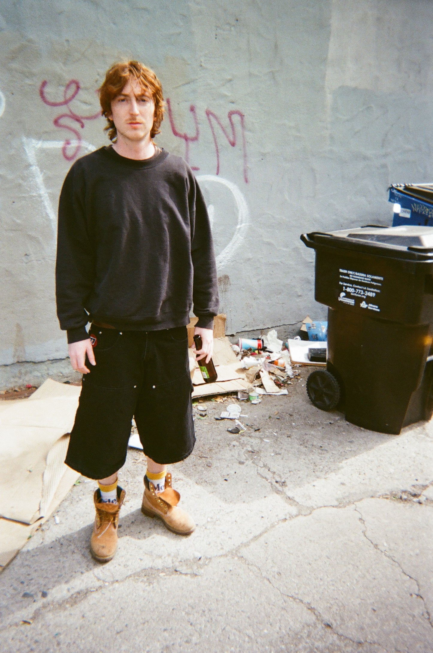 BLACK DOUBLE KNEE JORTS
